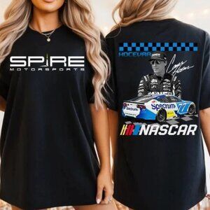 Spire Motorsports Racing Tee - NASCAR Style Graphic Print Black Cotton T-shirt